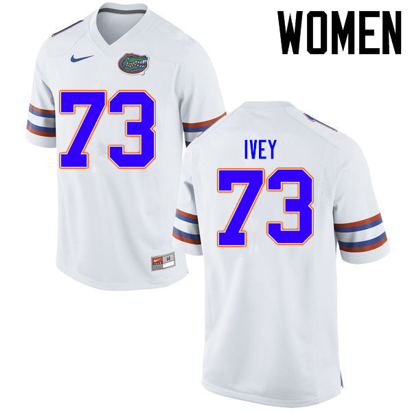 Women Florida Gators #73 Martez Ivey College Football Jerseys Sale-White